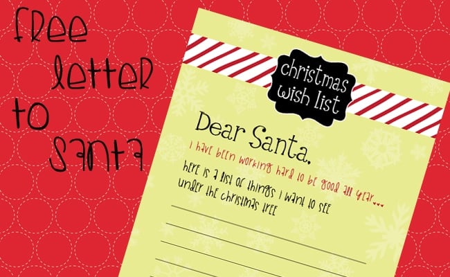 Free Letter to Santa Printable