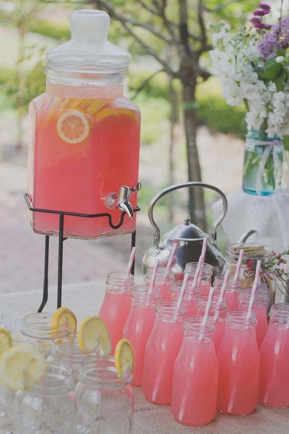 Pink Lemonade for a Tea Party Bridal Shower