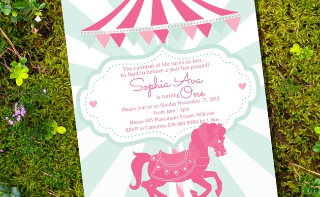 Pink Carousel Themed Birthday