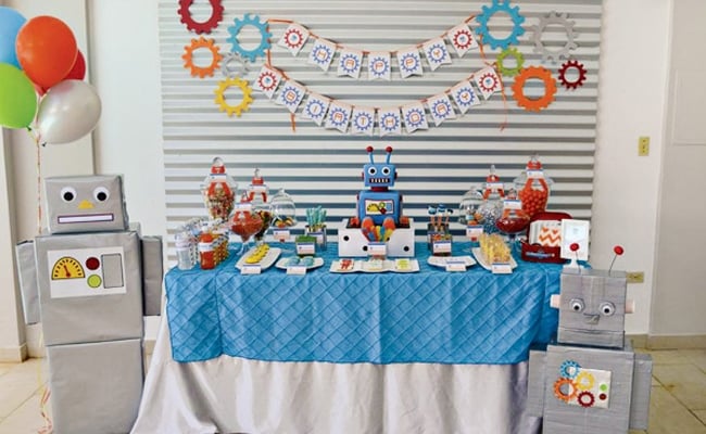 Colorful Robot Birthday Party