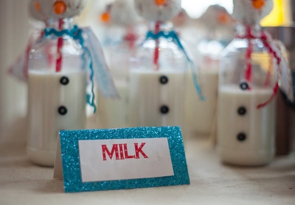 Snowman Milk Bottles