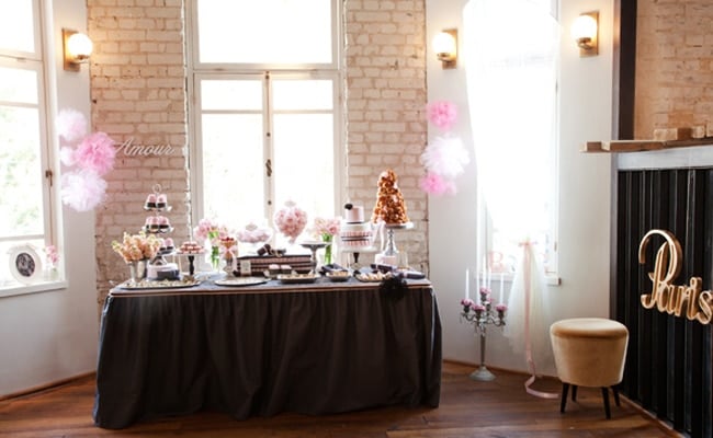 Pretty Pink Parisian Dessert Table