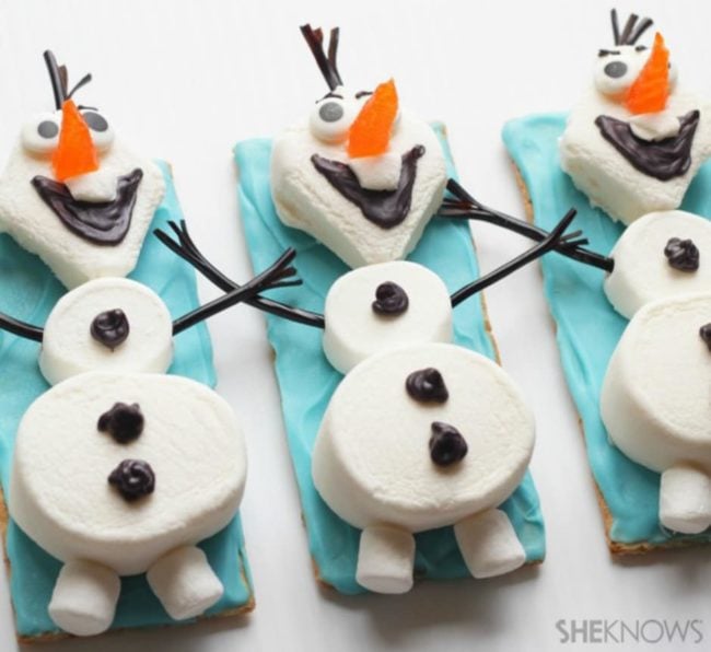 Olaf Graham Cracker Party Treat - Frozen Party Ideas