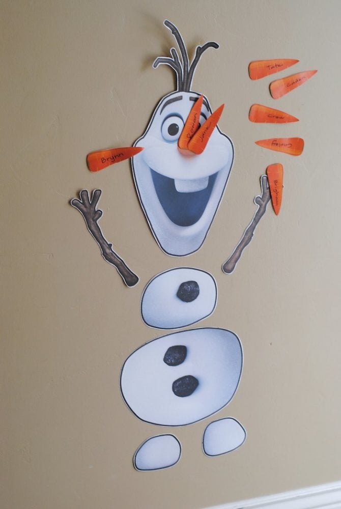 Frozen Party Game - Pin The Nose on Olaf