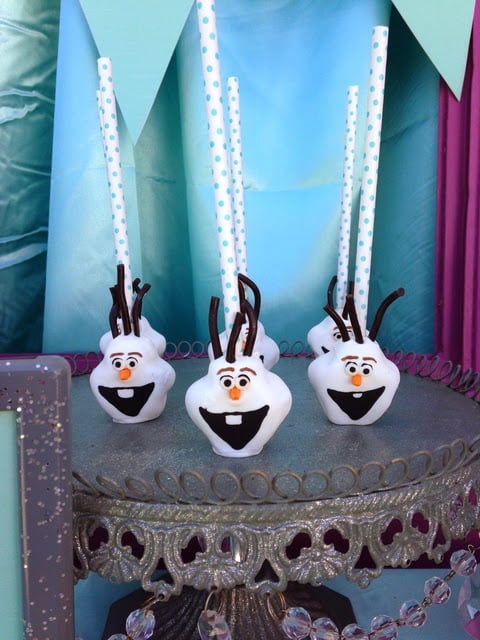 Olaf Cake Pops - Frozen Birthday Party Food Ideas