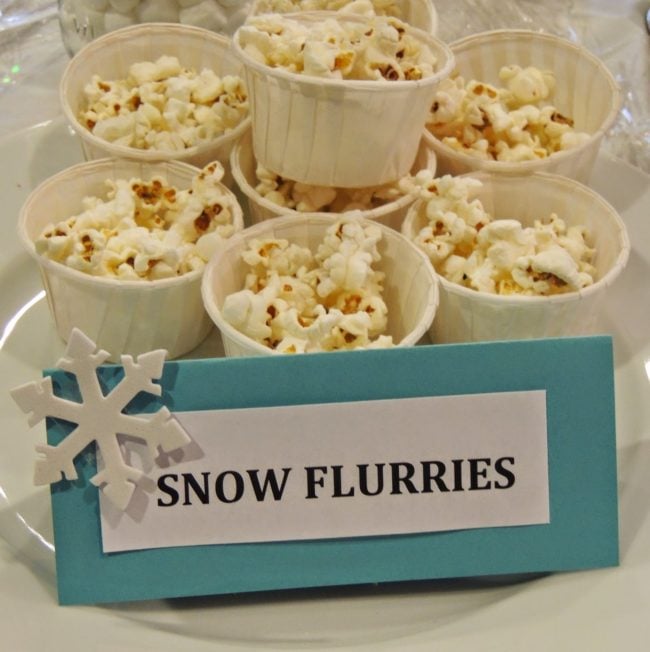 Snow Flurries Popcorn - Frozen Party Ideas 