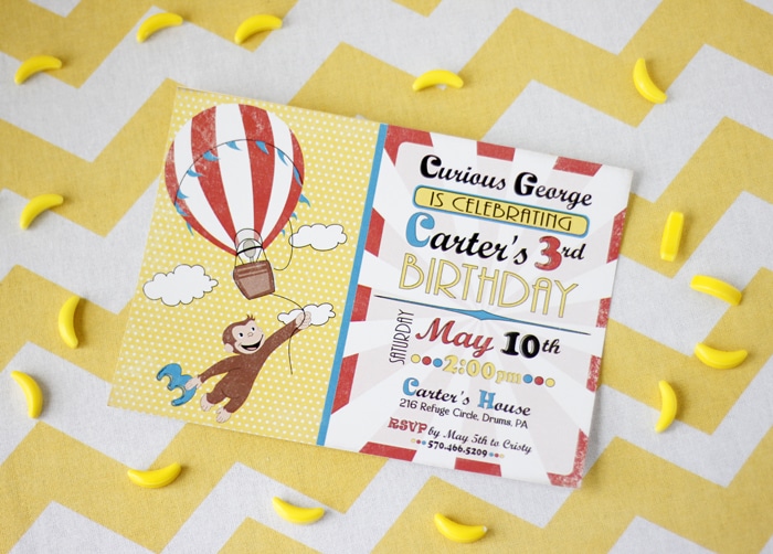 Curious George Birthday Invitation