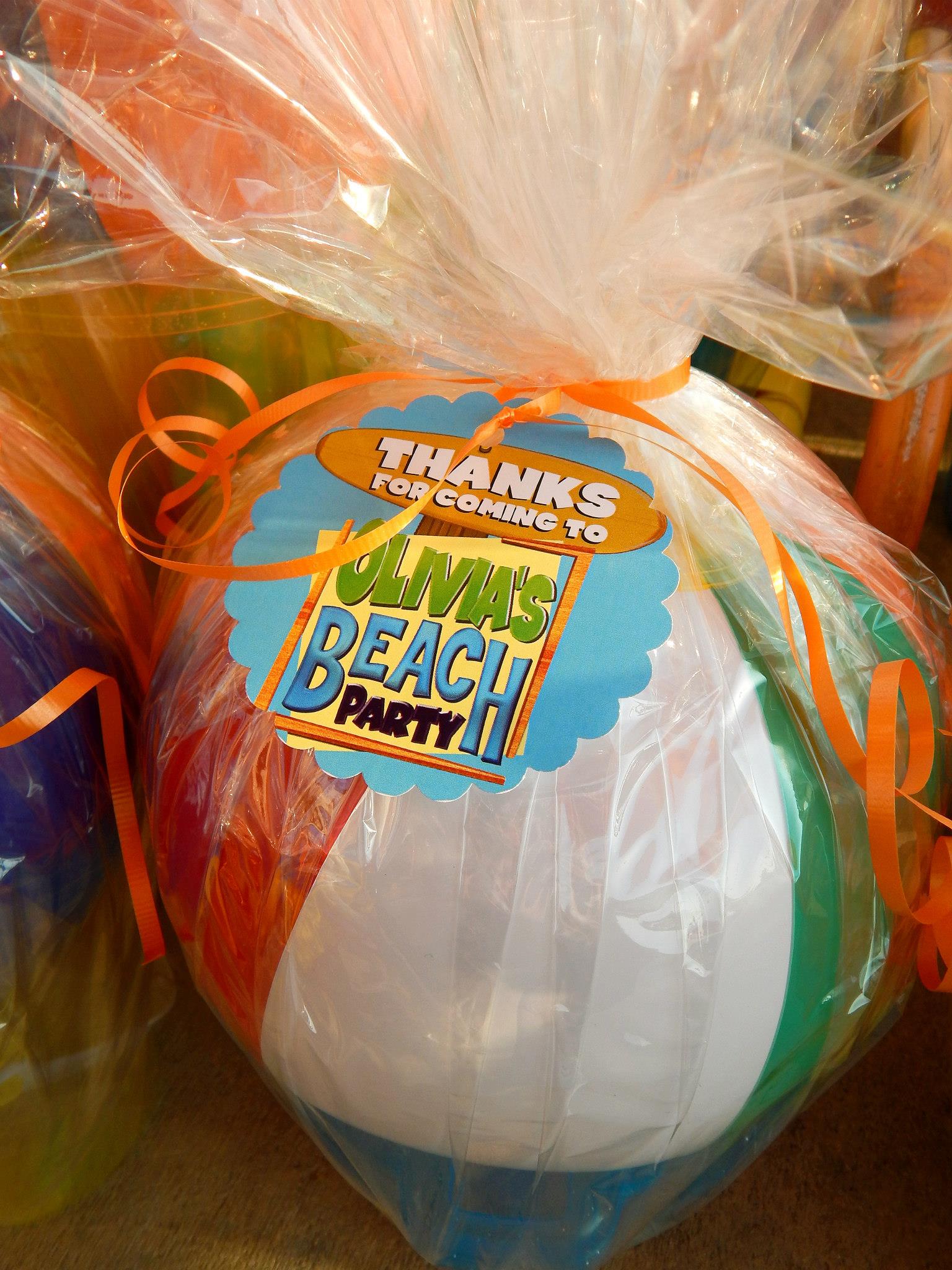 Beach-themed party favors
