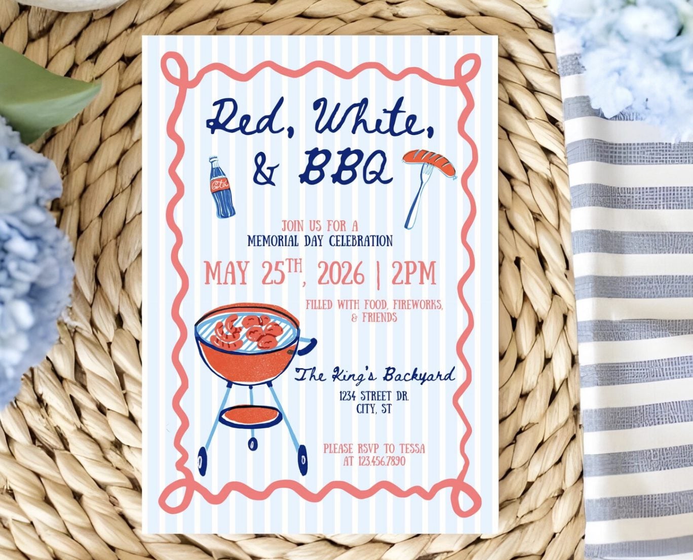 Memorial Day BBQ Party Invite