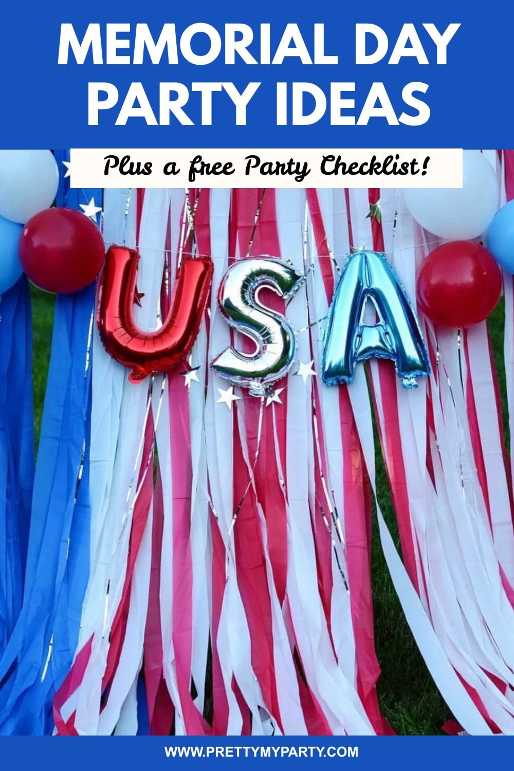 Memorial Day Party Ideas plus a FREE Party Checklist on www.prettymyparty.com