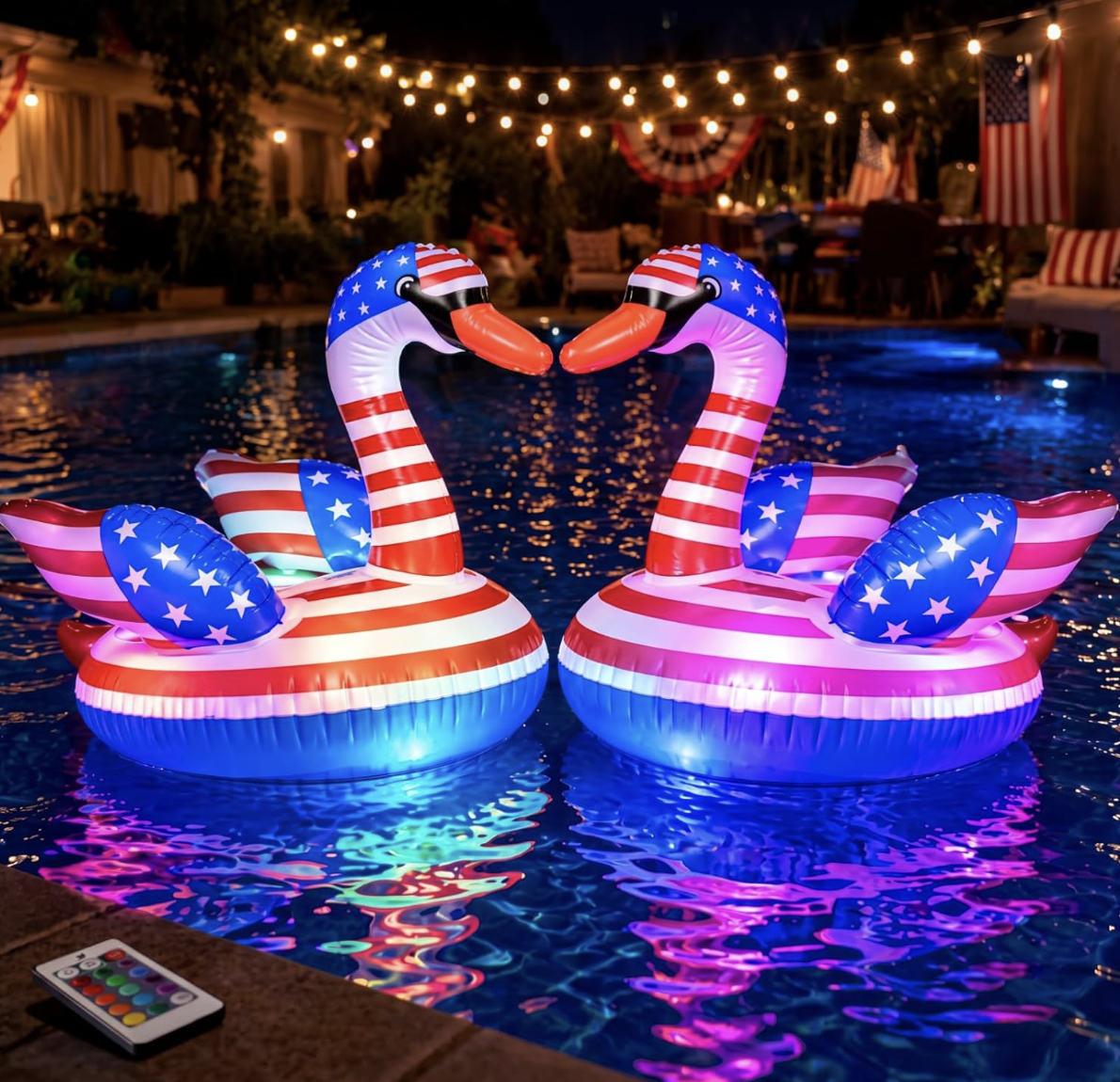 Patriotic pool floats