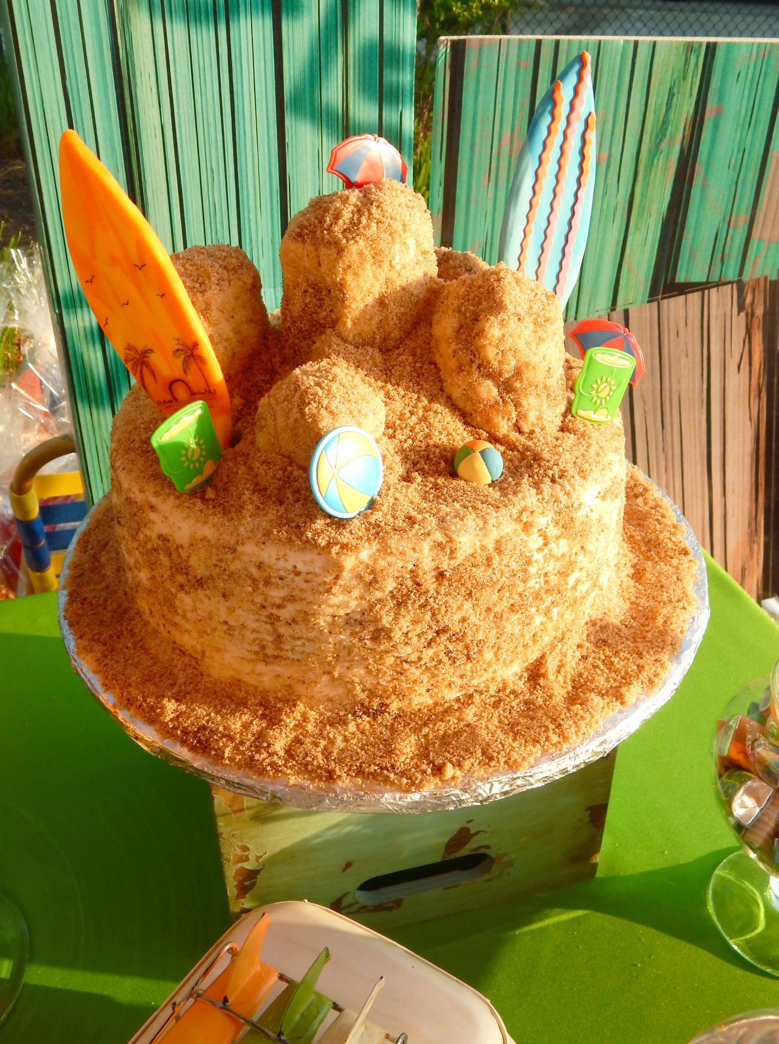 Sand castle birthday cake