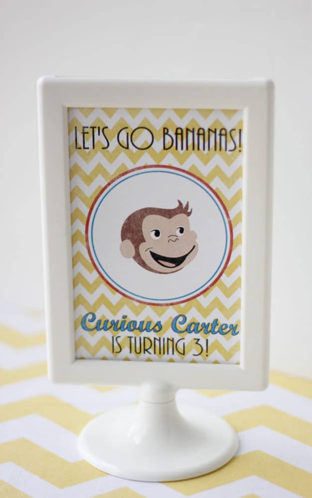 Curious George Birthday Let's Go Bananas Sign