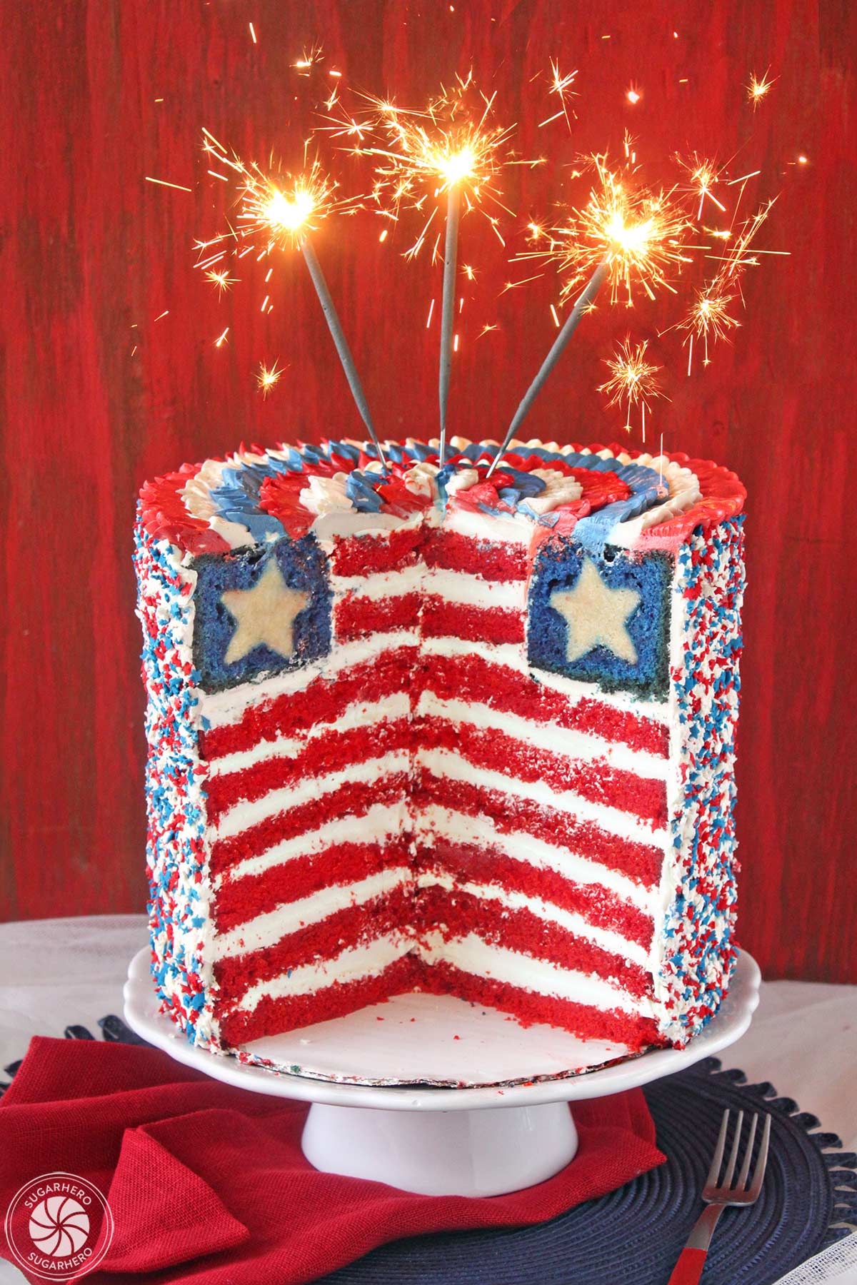 American flag layered cake