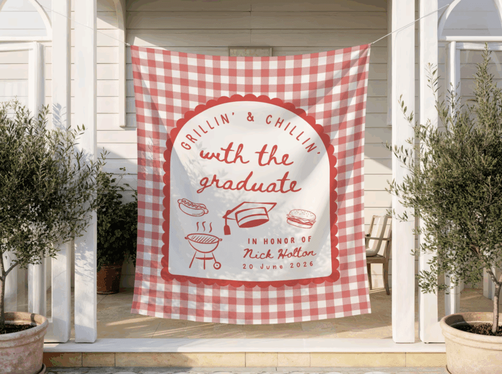 BBQ graduation party banner
