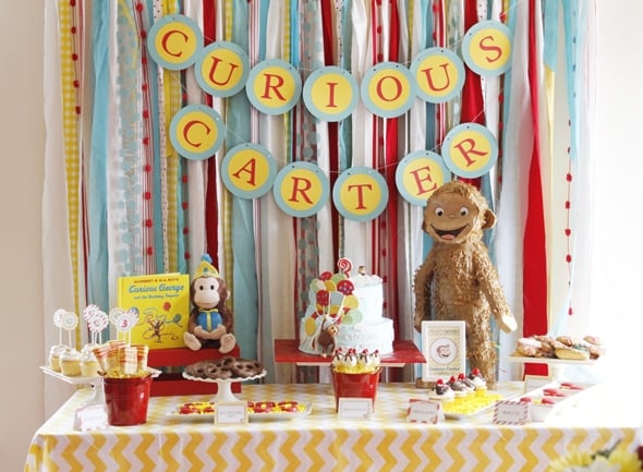 Curious George Birthday Dessert Table