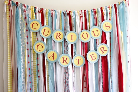 Curious George Fabric Dessert Table Backdrop