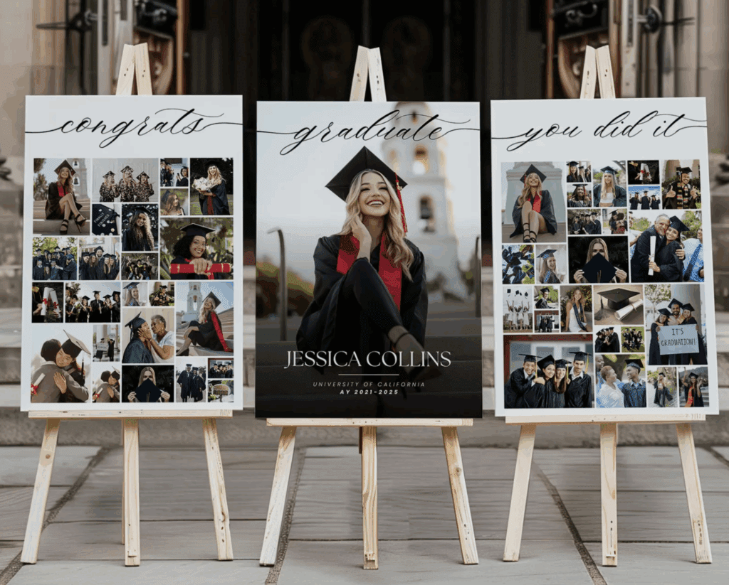 Printable graduation photo collage posters