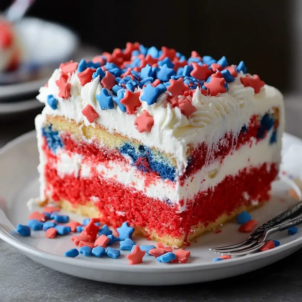 Patriotic poke cake