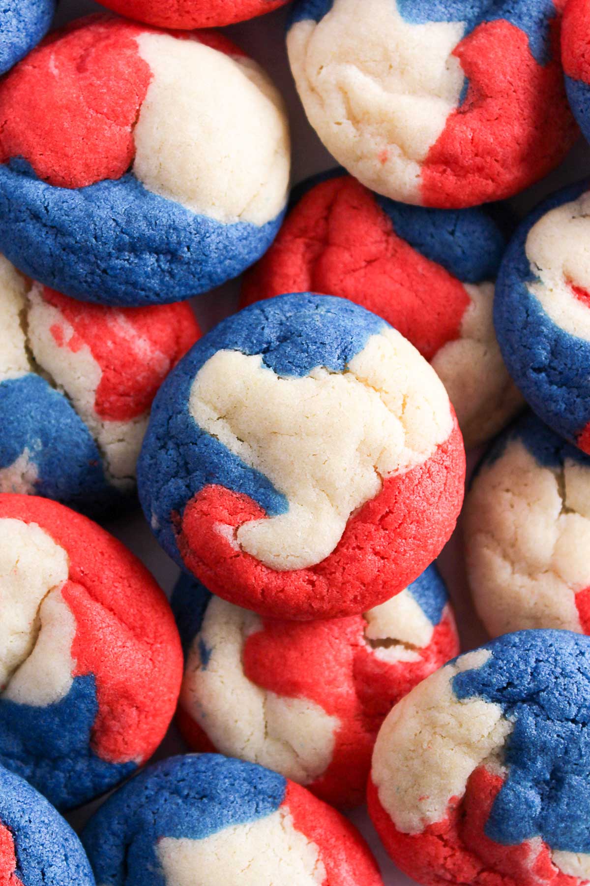 Red, white, and blue sugar cookies for summer parties.