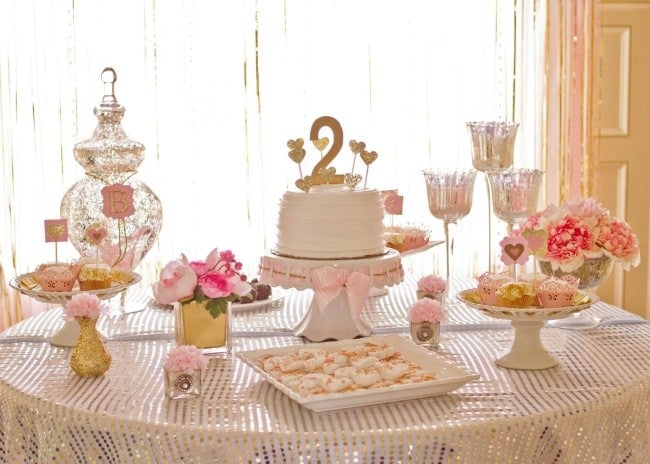 Pink and Gold Themed Birthday Party