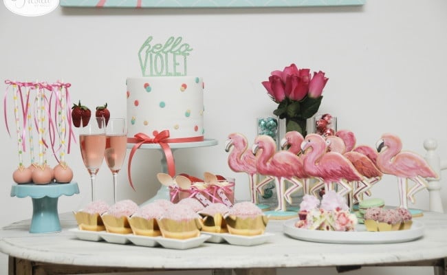 Flamingo Dessert Table Welcome Party