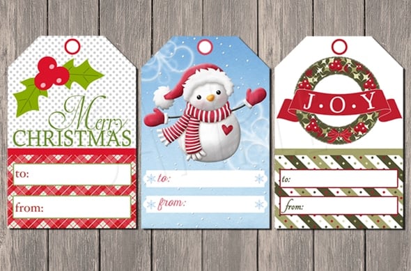 Free Printable Christmas Tags on Pretty My Party