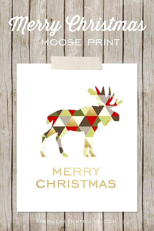 Free Moose Printable Christmas Printable