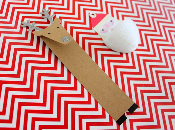 Cute reindeer and Santa Claus holiday gift tags
