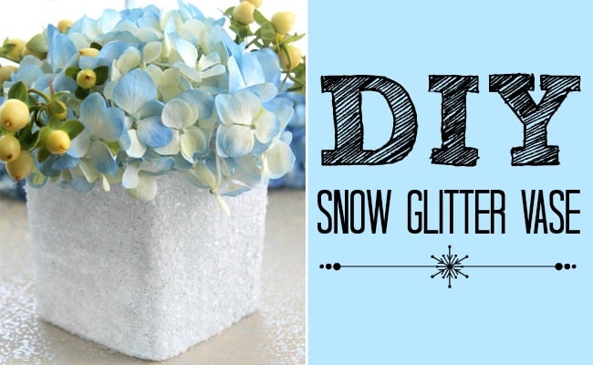 DIY Snow Glitter Vase