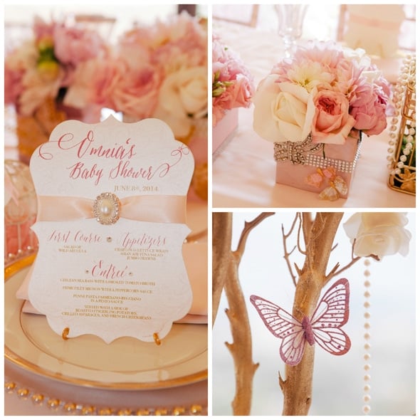 Whimsical Pink and Gold Baby Shower