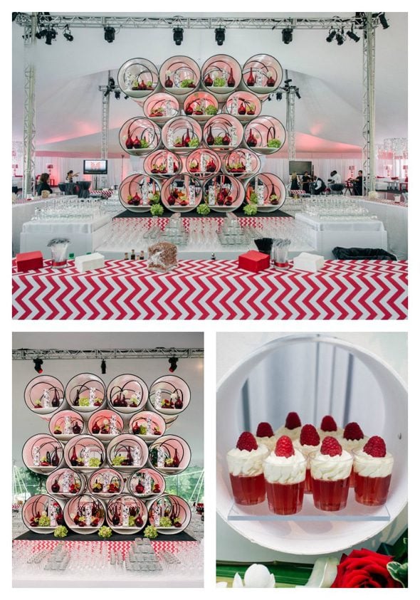 Modern, red graduation party ideas