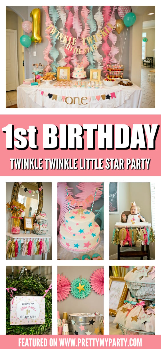 Twinkle Twinkle Little Star First Birthday on Pretty My Party