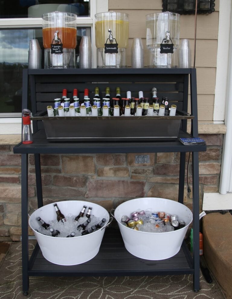 Beverage station for backyard BBQ