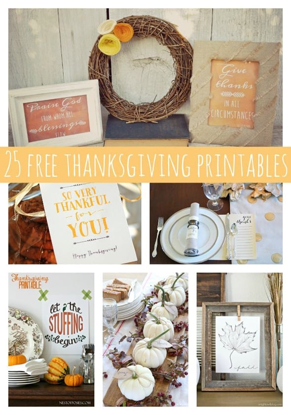 25 Fabulously Free Thanksgiving Printables