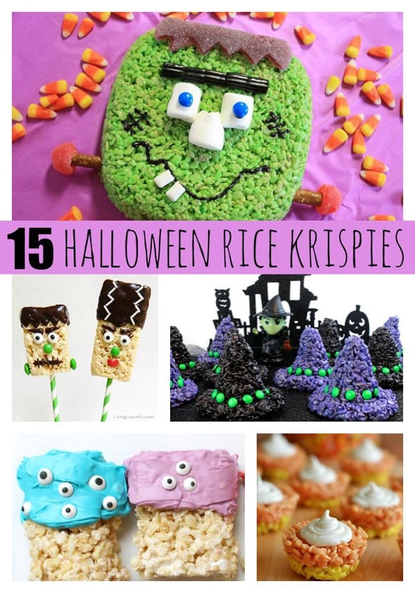 15 Fun Halloween Inspired Rice Krispie Treats via Pretty My Party