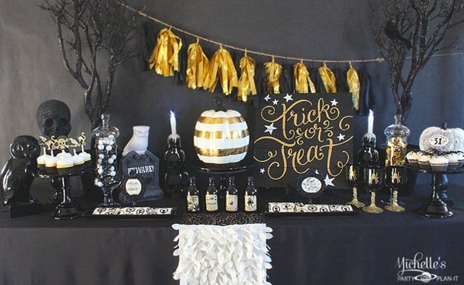 Black and Gold Halloween Party Ideas