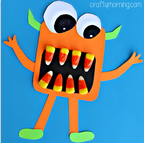 Candy Corn Monster Craft - Monster Birthday Party Ideas