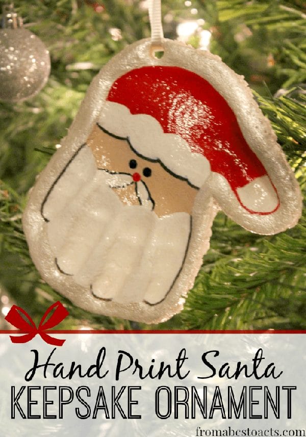 Salt Dough Hand Print Santa Ornament - 25 Super Creative DIY Ornaments