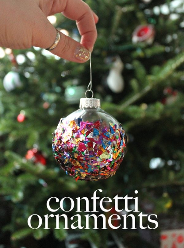 DIY Confetti Prnament - 25 Super Creative DIY Ornaments