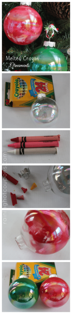DIY Melted Crayon Ornament - 25 Super Creative DIY Ornaments
