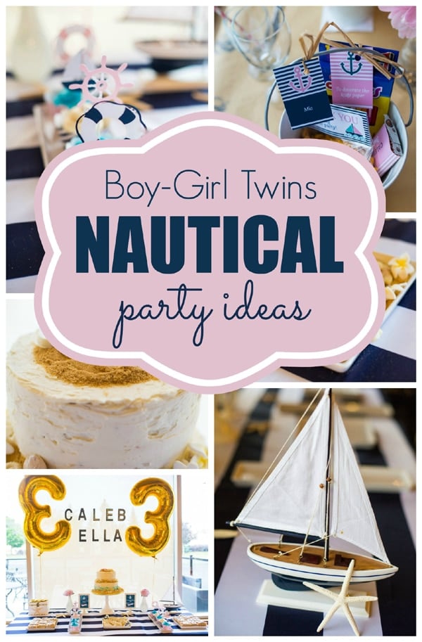 Twins Nautical Birthday  Party Pretty My Party