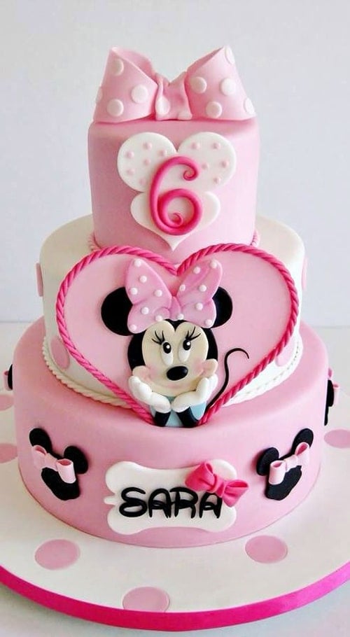 Minnie Mouse Bow First Birthday Cake | Baked by Nataleen