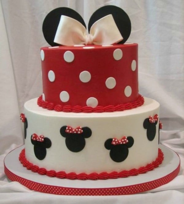 Red, Black and White Minnie Mouse Cake Decorations