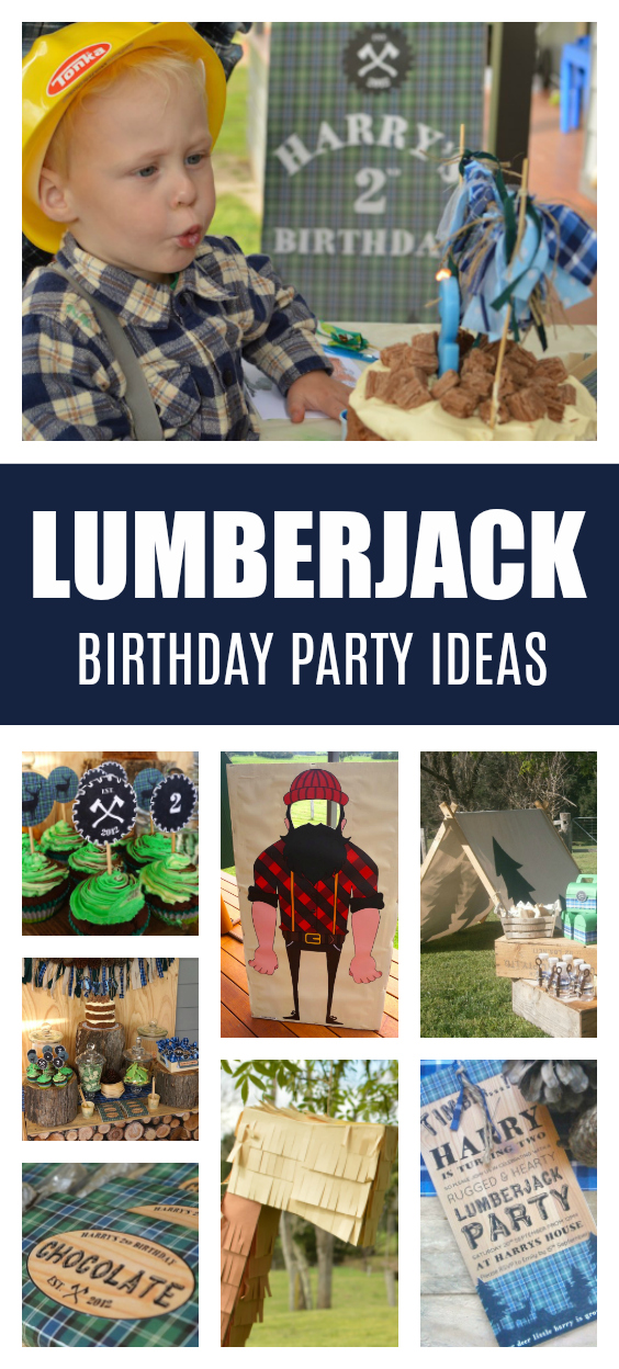 Lumberjack 2nd Birthday Party on Pretty My Party