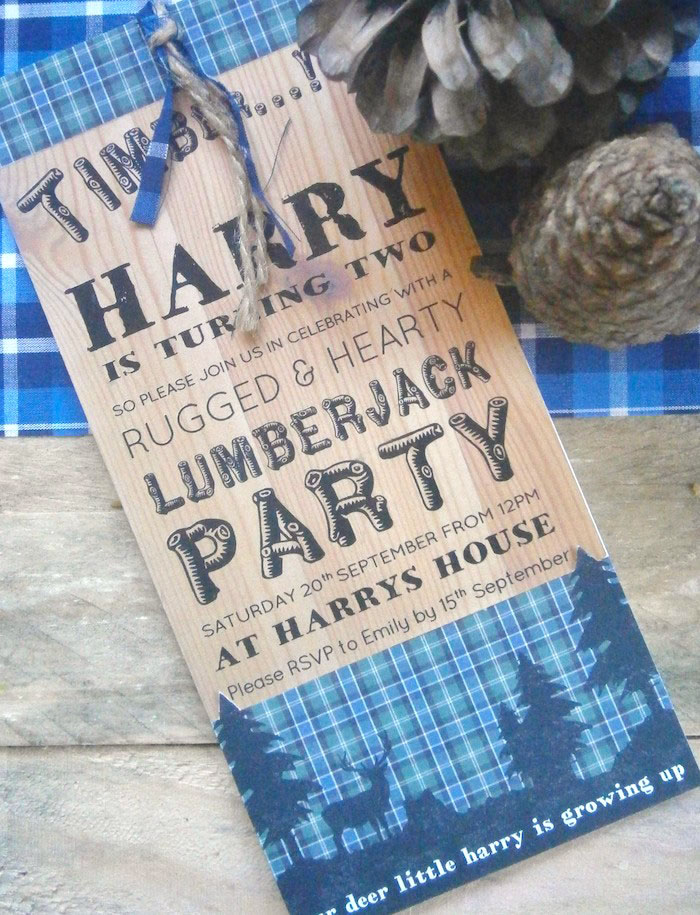 Lumberjack Party Invitation