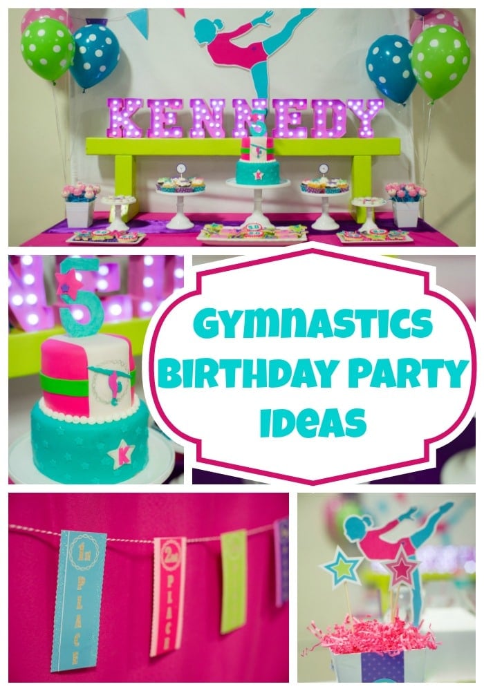 Gymnastics Birthday Party Ideas via Pretty My Party
