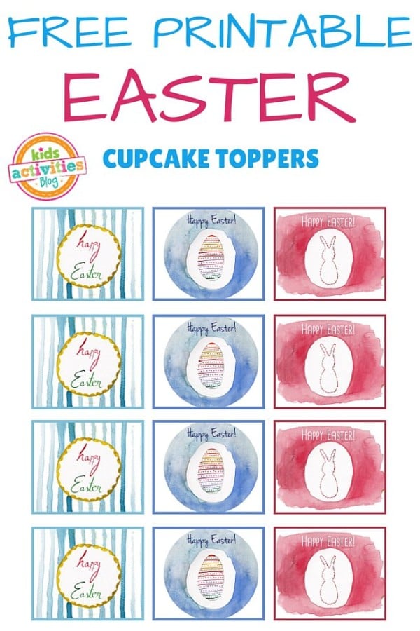 Free Easter Cupcake Toppers