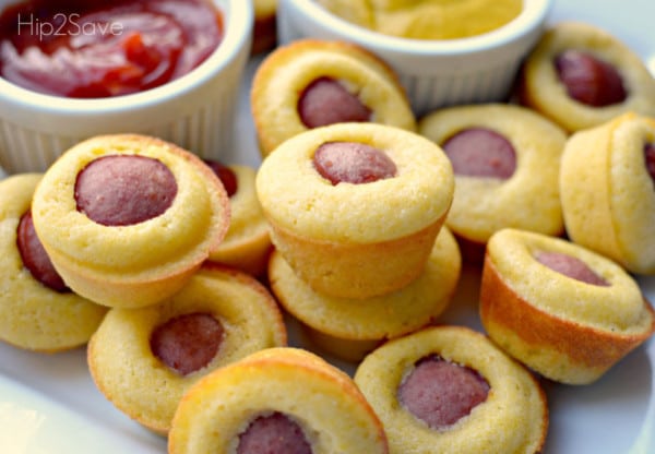 Mini corn dog muffins - easy finger foods for toddlers at a party