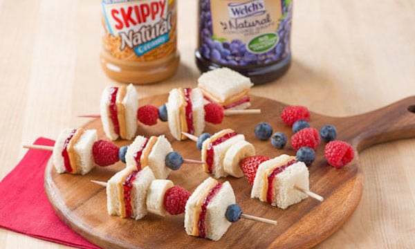 PB&J Sandwich Skewers - Finger Foods For Toddlers Birthday
